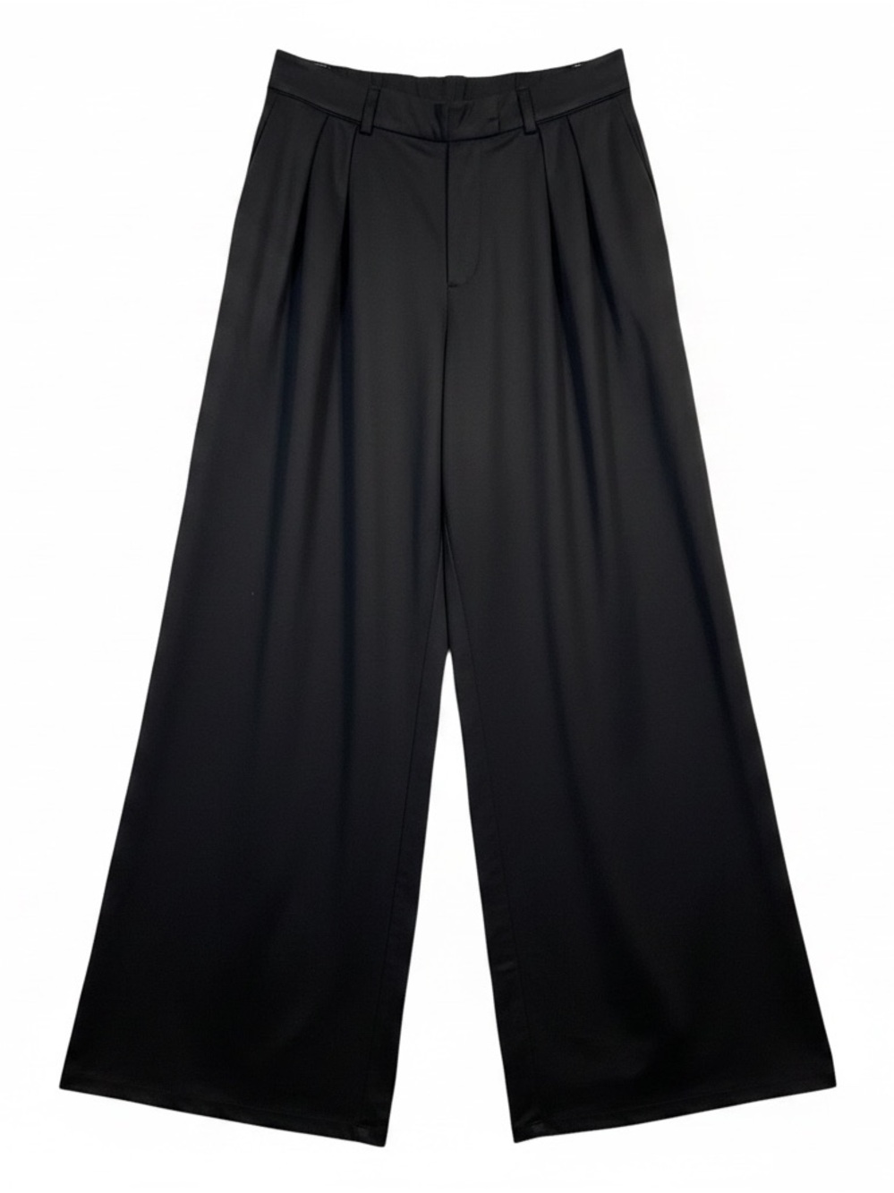 Fashion Nova Black Wide-Leg Trousers